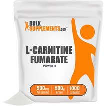 [타임딜] BulkSupplements.com L-카르니틴 푸마르산 - 500mg 카르니틴 파우더 L 500g 1.1파운드, [01] 1.1파운드(1팩)