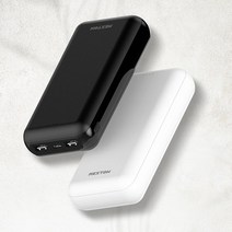 NEXTOM 20000mAh 2포트 동시충전 보조배터리 (NXT-20000A) 5핀케이블 C타입 8핀젠더 포함, 화이트