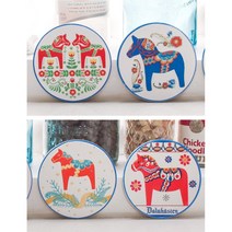 내추럴 북유럽감성 말그림 티코스터4P 사무실코스터 신혼집꾸미기 카페받침대 홈카페