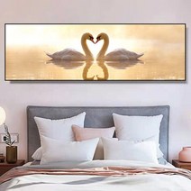 인테리어소품 홈인테리어 액세서리 백조 벽화 자체 접착 그림 침실 머리맡 장식 모던한 미니멀리스트 거실, 16 16_02 30cmx120cm