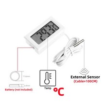 아날로그온도계 미니 디지털 LCD 실내 편리한 온도 센서 습도계 온도계 게이지, T-White-Cable, T-White-Cable