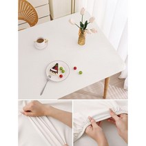씌우는 식탁보 탁자커버 데스트매트 입히는, 90X180 테이블용, 밀크화이트