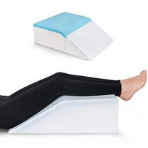 Leg Elevation Pillow with Memory Foam Cooling Gel - Elevating Foam Wedge Leg Rest - Relieves Leg Pa, 1
