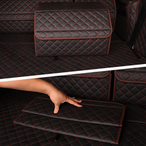 납짝한 트렁크신발장 차량용신발장 세차툴백 차트렁크정리함 29L, a27-블랙격자-S