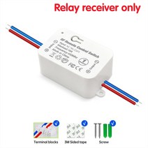 433 Mhz 원격 제어 무선 스위치 220V RF 릴레이 수신기 조명 램프 전구용 켜기 끄기 버튼 송신기, [01] 1Relay Receiver, 01 1Relay Receiver