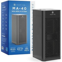 H13 True HEPA 필터가 장착된 Medify Air MA-40 공기청정기 | 840평방피트 적용 범위 항원 산불 연기 먼지 냄새 꽃가루 애완 동물 비듬에 대한 0.1미크론까, Black_1-Pack | Purifier