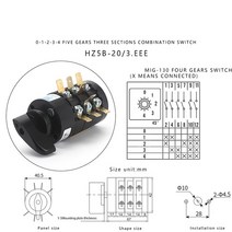 HZ5B-20-3.CCC/3.BBB/ 3.EEE 2.AAA/ 4.BBB/ 4.CCC 20A 660V 전기 용접기 용 로터리 캠 전송 조합 스위치, 04 20A 3.EEE