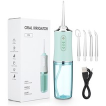 워터픽 강력한 치과 워터 제트 flosser 입 세탁기 휴대용 구강 치아 미백, 협력사, 녹색 구강 세정기