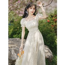경성 의복 개화기 의상 레트로 빈티지 복고풍 원피스 레이어드 레이스 드레스