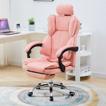 스트리머 방송 체어 컴퓨터 의자 게이밍 영상 촬영 장비, 핑크 + 헤드레스트 + 풋패드