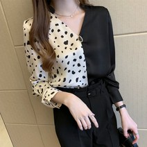 [바니드] 여성 레오파드 호피 쉬폰 셔츠 블라우스 가을 1375