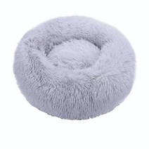 고양이 숨숨집 키튼박스 보온집 텐트 라운드 고양이 침대 슈퍼 소프트 롱 플러시 96, 50cm, 밝은 회색