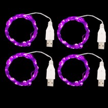 USB 실버 선조 LED 요정 문자열 조명 1M-5M 크리스마스 장식 홈 화환 정원 야외 방수 4개, 05 Purple_03 3M 30Leds