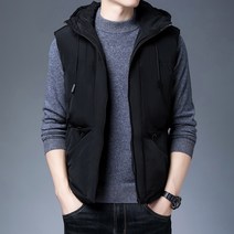 COSYEVNO 남성 후드면 패딩 조끼