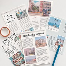 감성 풍경 영문잡지 대떡메 뜯어쓰는 다꾸 포토 무지메모지 50매, 무드트립