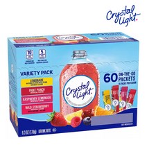 크리스탈 라이트 버라이어티 4가지맛 60팩 Crystal Light, 178g, 60개입