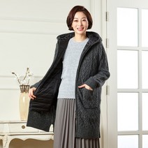 [마담엘레강스] 하이브리드 리버시블 후드니트코트 K204CT03