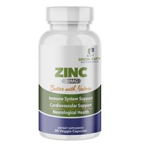 그린어쓰 Green Earth 아연 30mg 베지 캡슐 글루텐 프리, 30개입 × 1개