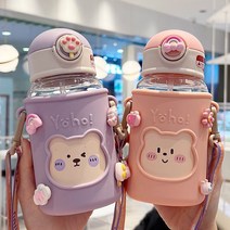 시월에인절 대용량 원터치 어린이물병 620ml 어린이집 초등학생 손잡이유치원 물통 소풍 텀블러, 핑크