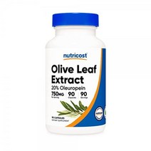 124428 Nutricost 올리브 잎 추출물(20% 올류로핀) 750 MG 90 캡슐 - 비 GMO 글루텐 프리