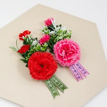 3송이 카네이션 코사지 (벌크) 50개 조화 꽃 어버이날 감사 선물 FAICFT, 레드