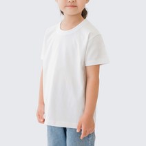 아동흰티 키즈 주니어 기본 라운드 무지 면 반팔티셔츠 이너티 20수 30수 남아 여아 국산 코마사