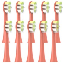 12PCS 교체 칫솔 HY1100 음파 전동 진 DuPont Bristle 노즐, 02 10pcs Red