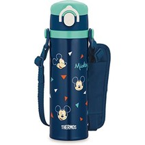일본수입 보온병 써모스 물통 진공 단열 키즈 휴대폰 머그잔 500ml 미키 네이비