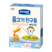 일동후디스 아이밀냠냠 물고기 친구들 비스킷 60g, 5개