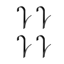 4pcs 목욕 후크 홀더 공간 알루미늄 온수 수건 레일 라디에이터 옷걸이 관형 수건 후크 샤워 문 후크 캐비닛 코트, 4pcs A Black