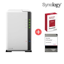 시놀로지 DS220j 2베이 NAS 서버 클라우드 / 6TB x2 12TB 하드포함, ULTRASTAR HC310 6TB 5년보증