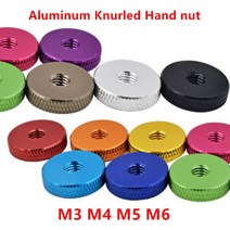 10/5pcs M3 M4 M5 M6 핸드 너트 널링 알루미늄 엄지 조이기, 04 Orange, 01 M3  10pcs