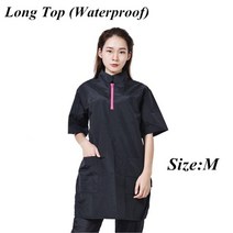 일회용 앞치마 한복 장금이 기모 누빔 애견애완 동물 미용사 작업복 애완 동물 가게 개, 핑크 지퍼 탑 m
