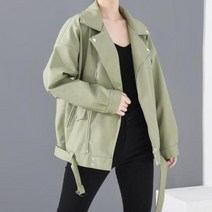 가죽자켓 캐주얼 가죽 자켓 소프트 인조 가죽 스트리트 바이커 자켓 여성용 블랙 느슨한 가죽
