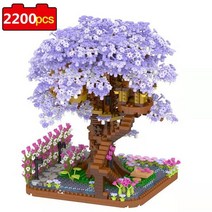 성인레고 중국 레고 커스텀 키링 mini sakura tree house build block city street view 벚꽃 모델 빌딩 블록 diy toys toy toy, 2200pcs 상자 없음