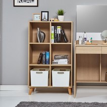 엠제이 6칸 책장 700 책꽂이 미니책장 선반 수납선반, 오크