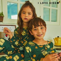 알럽키즈 주니어잠옷 아동 어린이파자마 유아 피치기모 쿠키와밀크