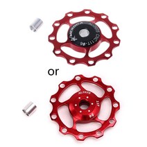 4 색 11T 자전거 알루미늄 MTB 합금 베어링 자키 휠 리어 디레일러 풀리, 빨간색