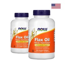 나우푸드 Flaxoil 아마씨유 추출물 1000mg 120캡X2 240일 폴리페놀 리그난, 1개, 기본