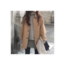 코트 리얼양털자켓 가벼운 럭셔리 낙타 모직 재킷 여성용 일본 패션 겨울 양면 앙고라 더플 176041