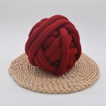 자이언트 얀 벨벳 실 귀도리 뜨기 굵기 2cm 씬 블랙 DIY 왕 모찌 실 루피 망고 실, 4 레드