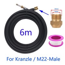 압력 세척기 하수구 배수 제트 물 세척 호스 파이프 라인 하수 준설 호스 Kranzle M22-Male 압력 세척기, 01 무색