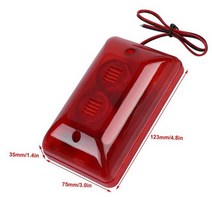 미니 103DB 12V 스트로브 사이렌 사운드 알람 빨간색 표시등 유선, [01] 12V