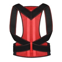새가슴 자세 교정기 교정밴드 조절 자세 교정기 코르셋 통기성 등 지지 어깨 허리 남성 여성용 스트레이트, 빨간색, M
