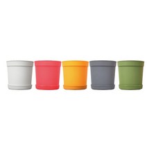 가정용 소형 컬러풀 분갈이화분 아파트정원 매장 텃밧가꾸기 베란다꾸미기 주택 카페, 1개, DAMDDA베이직2호 그레이