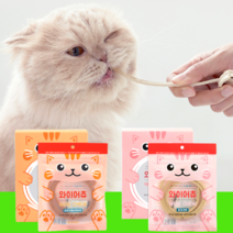 냥이껌 고양이 치석제거 덴탈껌 끈모양 와이어츄 닭고기맛 15g x 7개 개별포장, 1개, 실꼬리돔&연어맛(15gx7개)