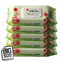 어르신 케어 효랑물티슈 60매 잘 닦이는 엠보타입, 5팩