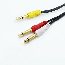 SHINGIL 스테레오5.5 6.3 to 모노5.5 2선 Y형 케이블 전자드럼 TRS앰프 오디오 스피커 연결 국산 1.5m~10m, 3m