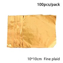 초콜릿 포장 박스 100개갑 황금 알루미늄 호일 사탕 쿠키 주석 종이 파티, 10x10cm