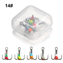 빙어낚시 견지낚시 얼음낚시 8#10 #12 #14 # 낚시 후크 겨울 얼음 3 턱 고 탄소강 태클 도구 싱킹 미끼 새, 04 5PCS 14